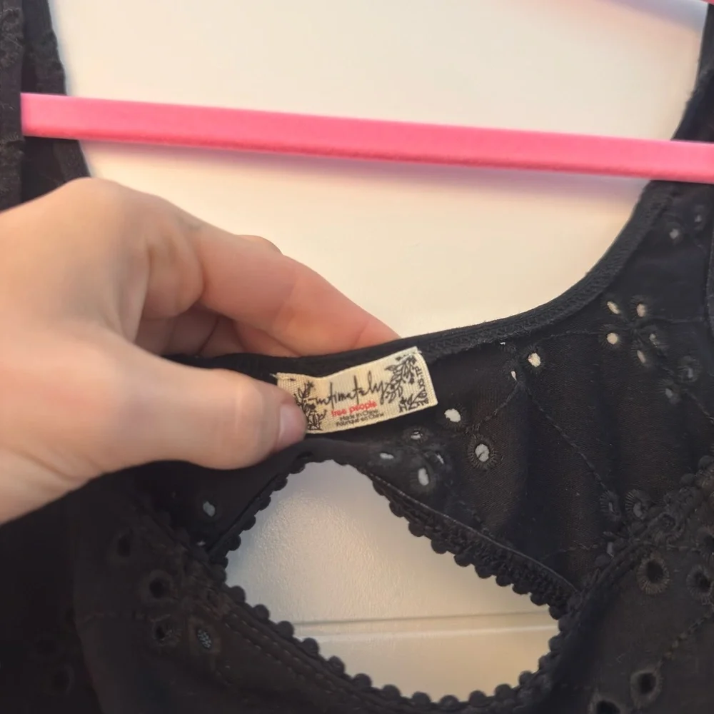 Free People Full Bloom Black Eyelet Tank Top - Picture 4 of 4